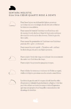 Gua Sha Cœur Quartz Rose à Dents -Cosmétique Boutique Gua sha coeur quartz rose a dents FR